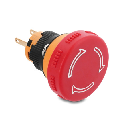 Delock Pilzkopf Taster zum Einbau 16 mm 2 x Lötanschluss Kunststoff 32 mm Ø