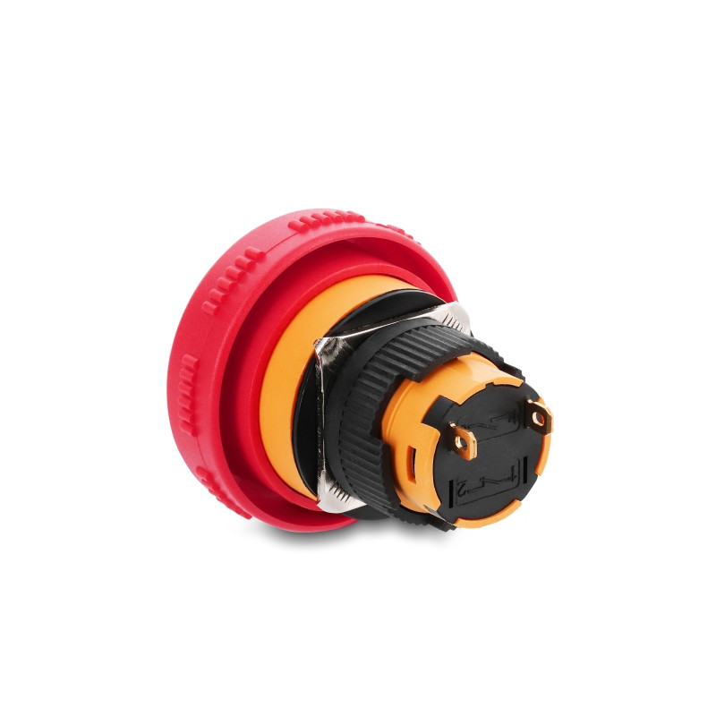 Delock Pilzkopf Taster zum Einbau 16 mm 2 x Lötanschluss (kurz) Kunststoff 32 mm Ø