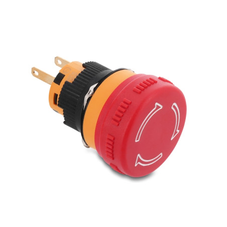 Delock Pilzkopf Taster zum Einbau 16 mm 2 x Lötanschluss Kunststoff 26 mm Ø