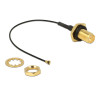 Delock Antennenkabel RP-SMA Buchse zum Einbau zu I-PEX Inc., MHF® 4 Stecker 0.81 10 cm Gewindelänge 9 mm spritzwassergeschützt
