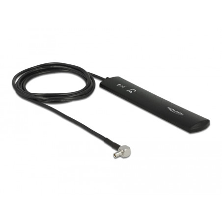 Delock LTE Antenne TS-9 Stecker 90° 3 dBi omnidirektional starr schwarz Klebemontage