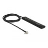 Delock LTE Antenne TS-9 Stecker 90° 3 dBi omnidirektional starr schwarz Klebemontage