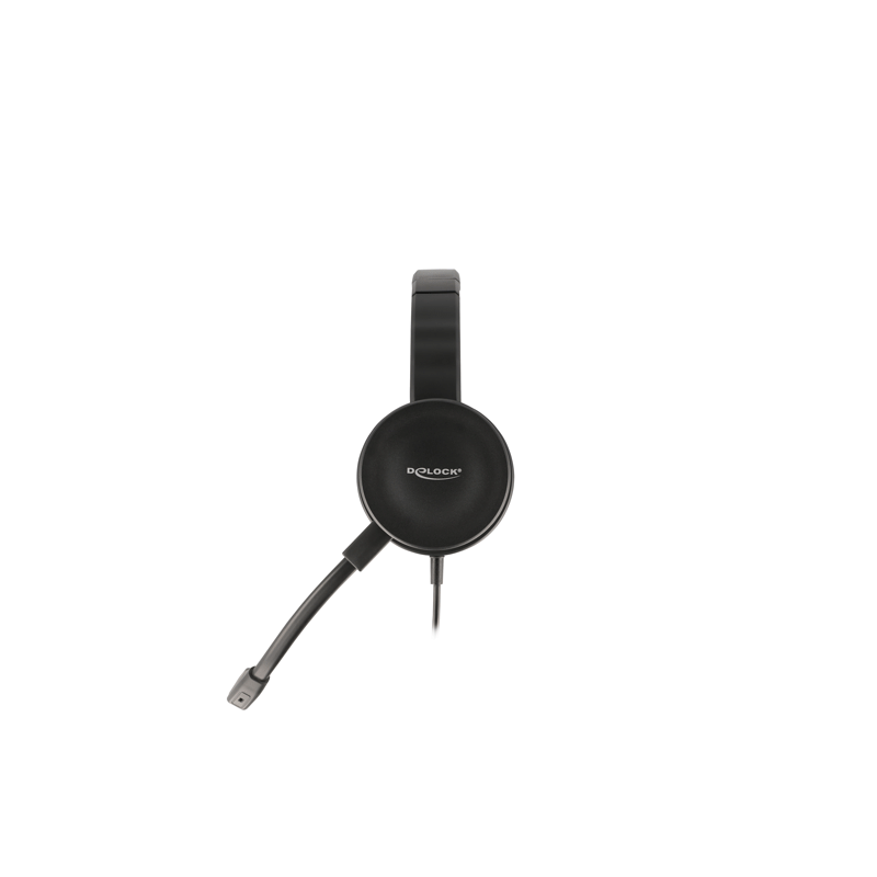 Delock USB Stereo Headset mit Kabelfernbedienung und Quick-Mute Taste für PC und Notebook
