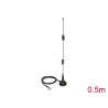 Delock LTE Antenne TS-9 Stecker 90° 2 - 3 dBi starr omnidirektional mit magnetischem Standfuß und Anschlusskabel RG-174 50 cm ou