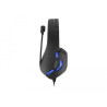 Delock Gaming Headset Over-Ear mit 3,5 mm Klinkenstecker und blauem LED Licht für PC, Notebook und Spielekonsolen