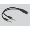 Delock Gaming Headset Over-Ear mit 3,5 mm Klinkenstecker und blauem LED Licht für PC, Notebook und Spielekonsolen