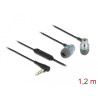 Delock In-Ear Kopfhörer mit 4 Pin 3,5 mm Klinkenstecker, Mikrofon und Lautstärkeregler + Quick-Mute Funktion für Smartphones und