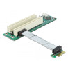 Delock Riser Karte PCI Express x1 - 2 x PCI mit flexiblem Kabel 9 cm links gerichtet
