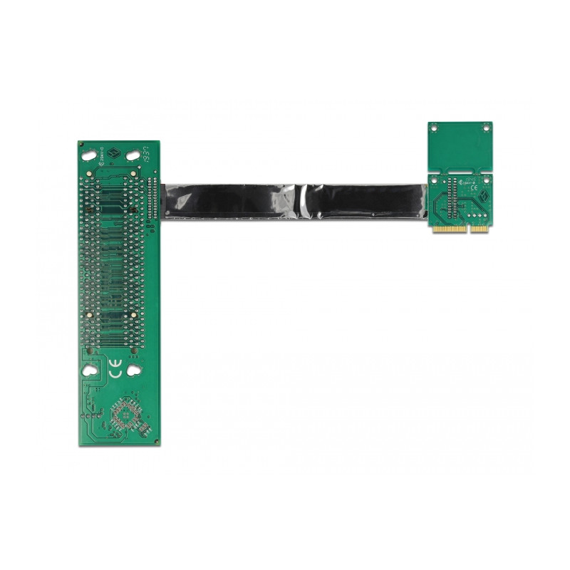 Delock Riser Karte Mini PCI Express - 2 x PCI mit flexiblem Kabel 13 cm links gerichtet