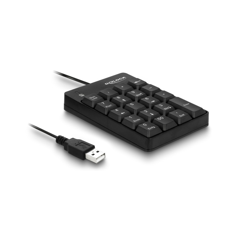 Delock USB Nummernblock 19 Tasten schwarz