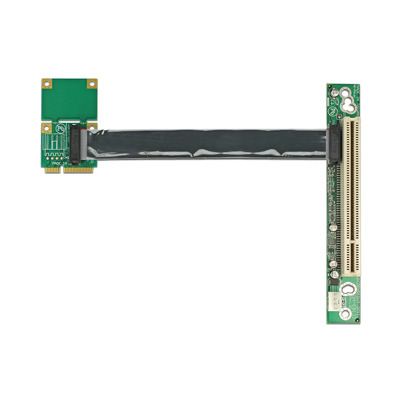 Delock Riser Karte Mini PCI Express - 1 x PCI mit flexiblem Kabel 13 cm links gerichtet
