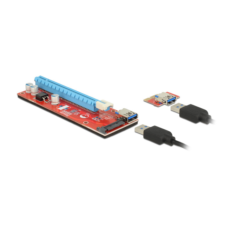 Delock Riser Karte PCI Express x1 - x16 mit 60 cm USB Kabel