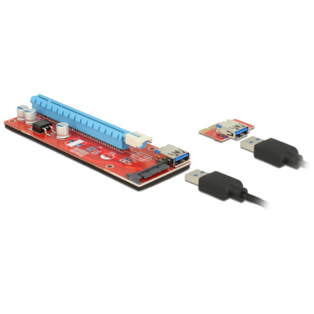 Delock Riser Karte PCI Express x1 - x16 mit 60 cm USB Kabel