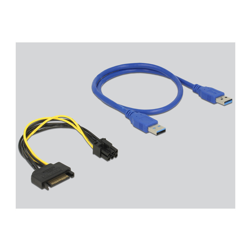 Delock Riser Karte PCI Express x1 - x16 mit 60 cm USB Kabel