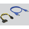 Delock Riser Karte PCI Express x1 - x16 mit 60 cm USB Kabel