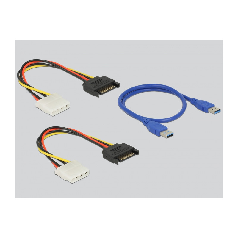 Delock Riser Karte PCI Express x1 - 4 x PCIe x16 mit 60 cm USB Kabel
