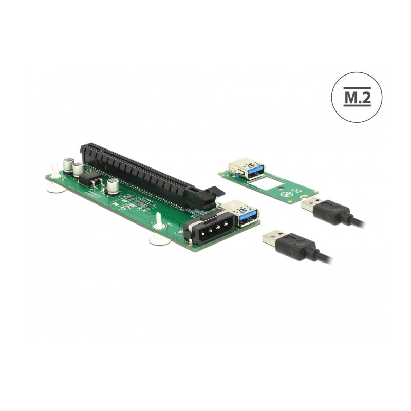 Delock Riser Karte M.2 Key B+M - PCI Express x16 mit 30 cm USB Kabel