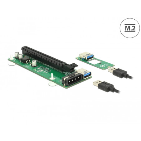 Delock Riser Karte M.2 Key B+M - PCI Express x16 mit 30 cm USB Kabel