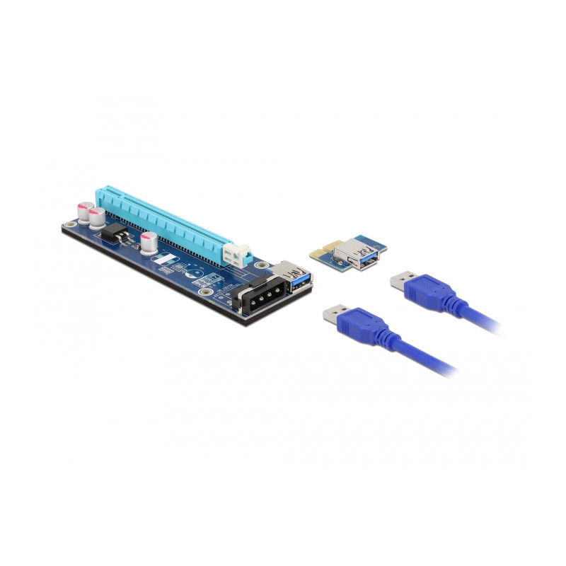 Delock Riser Karte PCI Express x1 zu x16 mit 60 cm USB Kabel