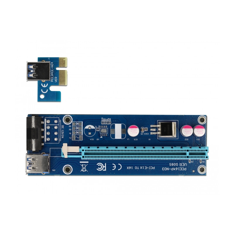 Delock Riser Karte PCI Express x1 zu x16 mit 60 cm USB Kabel