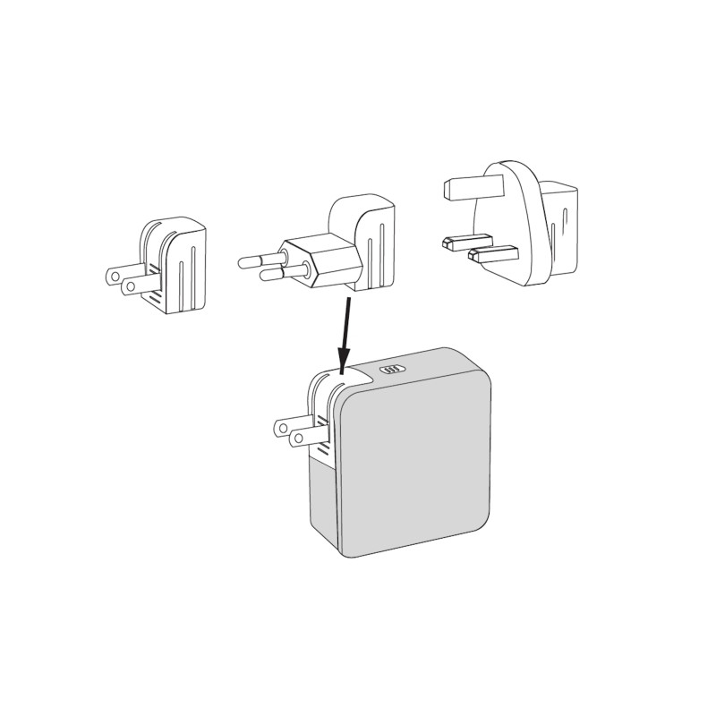 Delock USB GaN Ladegerät 2 x USB Type-C™ PD 3.0 mit 65 W inklusive Strom-Adapter für EU / US / UK