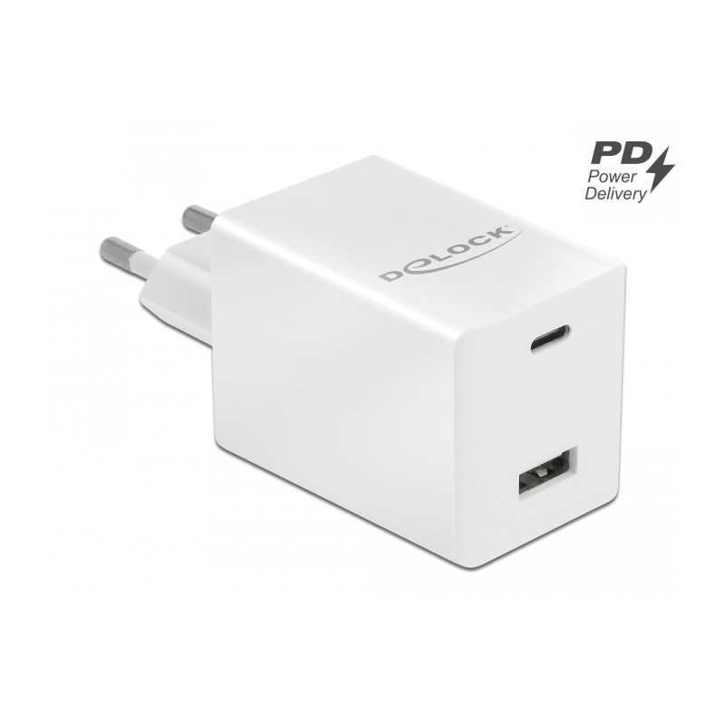 Delock USB GaN Ladegerät USB Type-C™ PD 3.0 und USB Typ-A mit 48 W