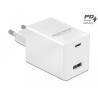 Delock USB GaN Ladegerät USB Type-C™ PD 3.0 und USB Typ-A mit 48 W