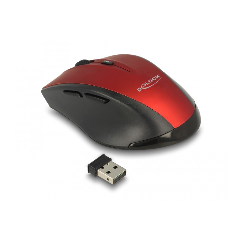 Delock Ergonomische optische 5-Tasten Maus 2,4 GHz kabellos