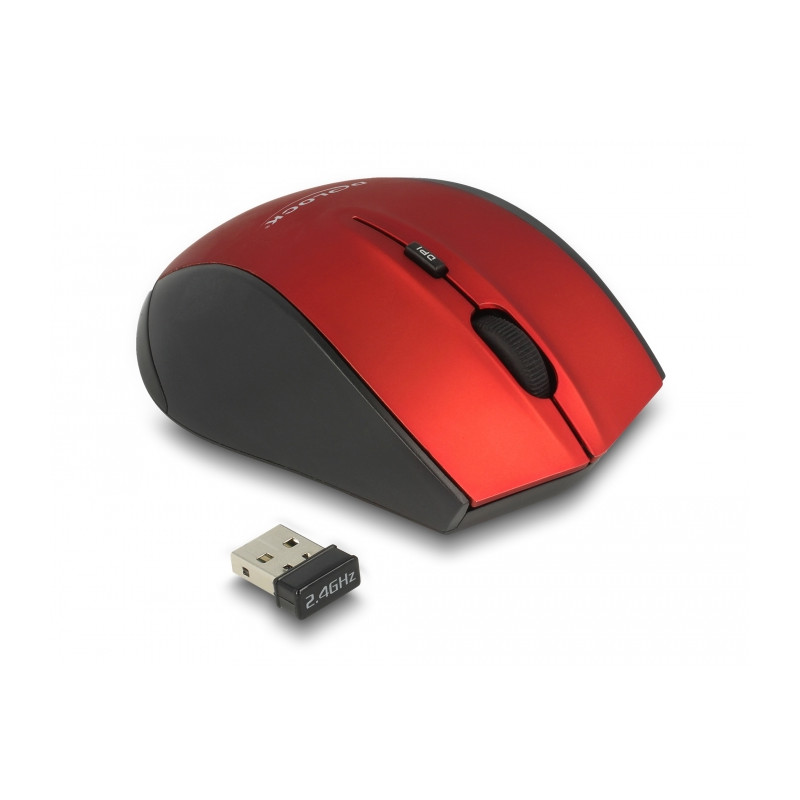 Delock Ergonomische optische 5-Tasten Maus 2,4 GHz kabellos