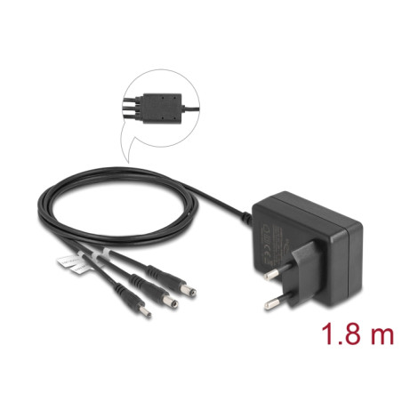 Delock Externes Netzteil 5,0 V / 2,0 A / 10,0 W DC 3,5 x 1,35 mm, DC 5,5 x 2,1 mm, DC 5,5 x 2,5 mm