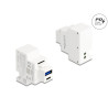 Delock Keystone Modul mit USB Typ-A und USB Type-C™ Ladebuchse PD 20 W weiß