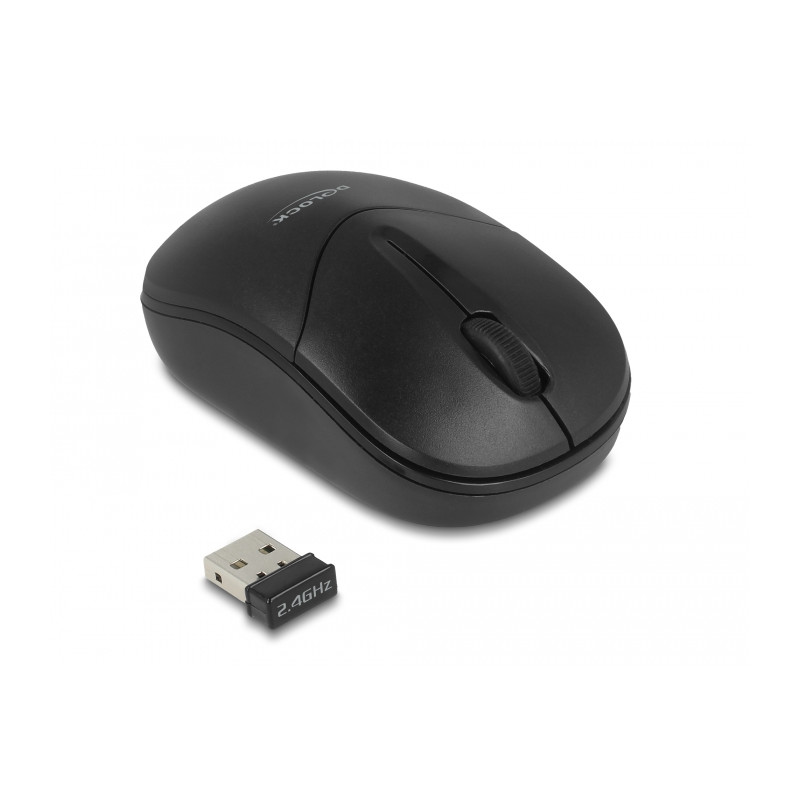Delock Optische 3-Tasten Mini Maus 2,4 GHz kabellos