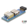 Delock USB Pin Header Buchse - 2 x USB 2.0 Buchse – rechts / links