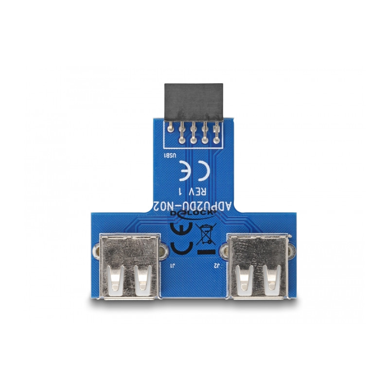 Delock USB Pin Header Buchse - 2 x USB 2.0 Buchse - oben