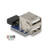 Delock USB Pin Header Buchse - 2 x USB 2.0 Buchse - oben