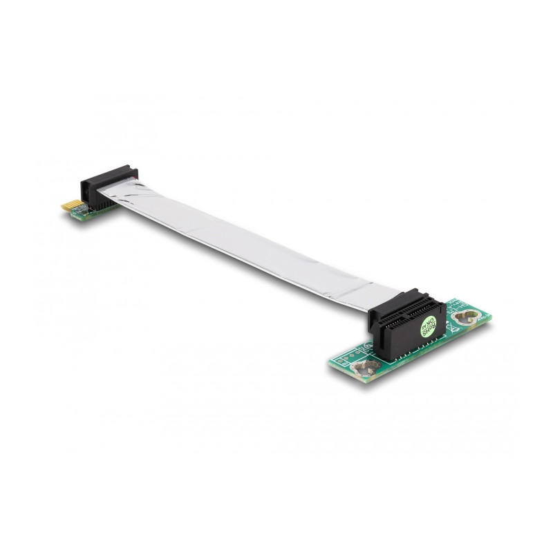 Delock Riser Karte PCI Express x1 - x1 mit flexiblem Kabel 13 cm links gerichtet