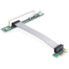 Delock Riser Karte PCI Express x1 - 1 x PCI mit flexiblem Kabel 13 cm links gerichtet