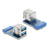 Delock USB 3.0 Pin Header Buchse - 2 x USB 3.0 Buchse - oben, übereinander