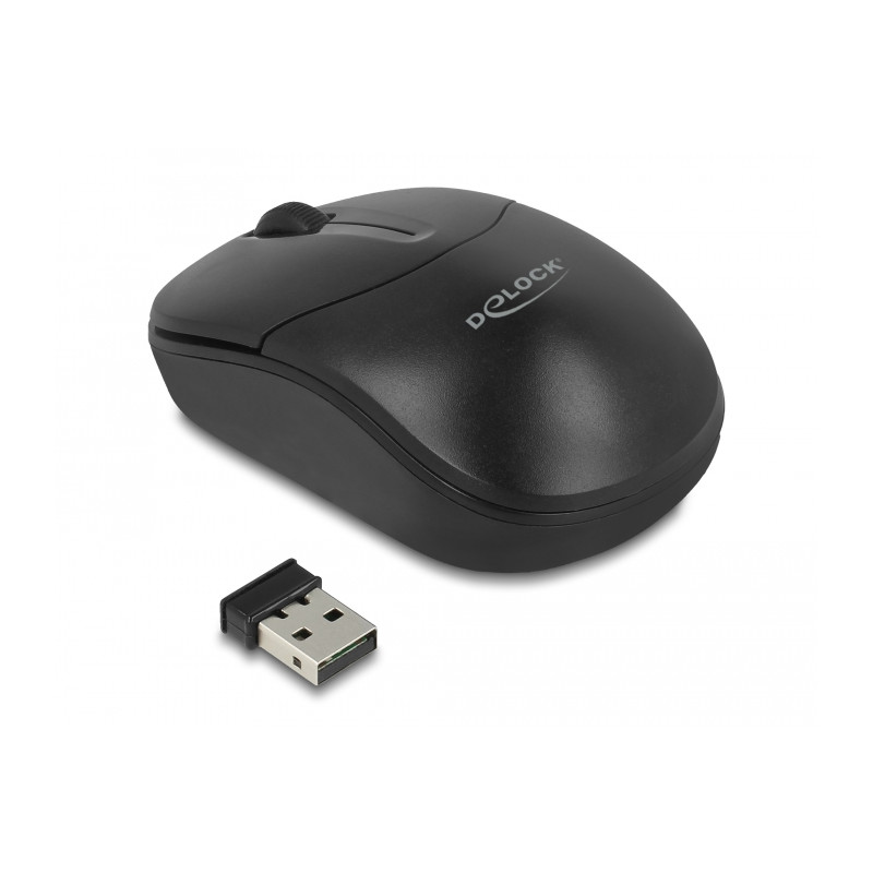 Delock Optische 3-Tasten Mini Maus 2,4 GHz kabellos