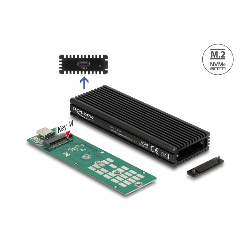 Delock Externes USB Type-C™ Combo Gehäuse für M.2 NVMe PCIe oder SATA SSD