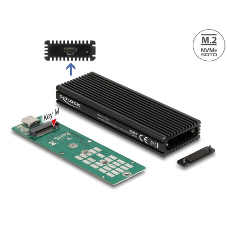 Delock Externes USB Type-C™ Combo Gehäuse für M.2 NVMe PCIe oder SATA SSD