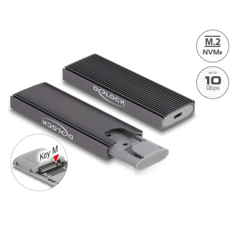 Delock Externes USB Type-C™ Combo Gehäuse für M.2 NVMe PCIe oder SATA SSD - werkzeugfrei