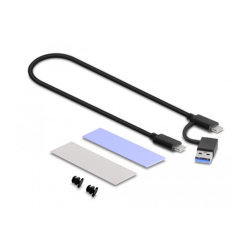 Delock Externes USB Type-C™ Combo Gehäuse für M.2 NVMe PCIe oder SATA SSD - werkzeugfrei