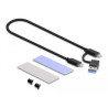 Delock Externes USB Type-C™ Combo Gehäuse für M.2 NVMe PCIe oder SATA SSD - werkzeugfrei