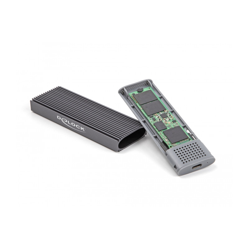 Delock Externes USB Type-C™ Combo Gehäuse für M.2 NVMe PCIe oder SATA SSD - werkzeugfrei