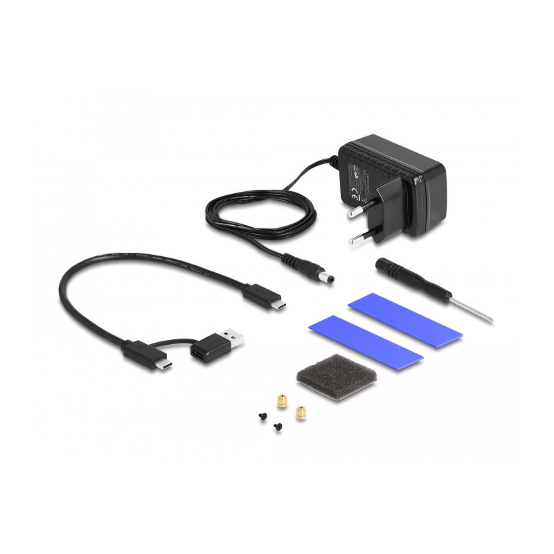 Delock USB Type-C™ Gehäuse für 1 x M.2 NVMe SSD + 1 x 2.5″ SATA SSD / HDD mit Klon Funktion