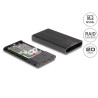 Delock Externes Gehäuse USB 20 Gbps für 2 x M.2 NVMe PCIe SSD mit USB Type-C™ Buchse und RAID - werkzeugfrei