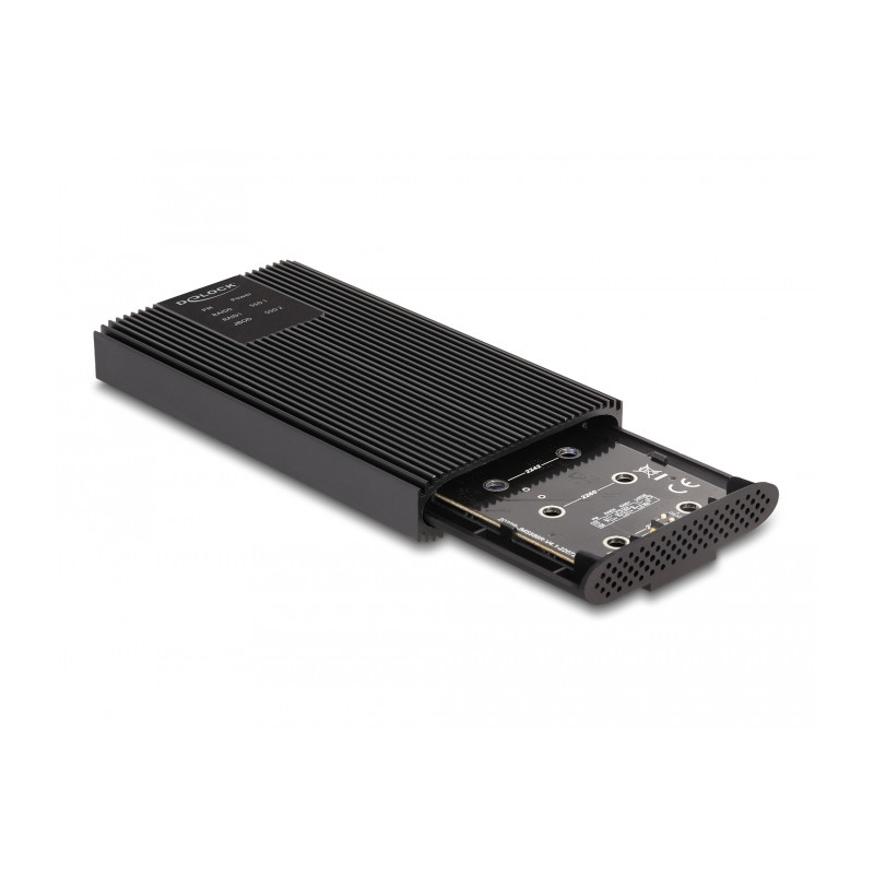 Delock Externes Gehäuse USB 20 Gbps für 2 x M.2 NVMe PCIe SSD mit USB Type-C™ Buchse und RAID - werkzeugfrei