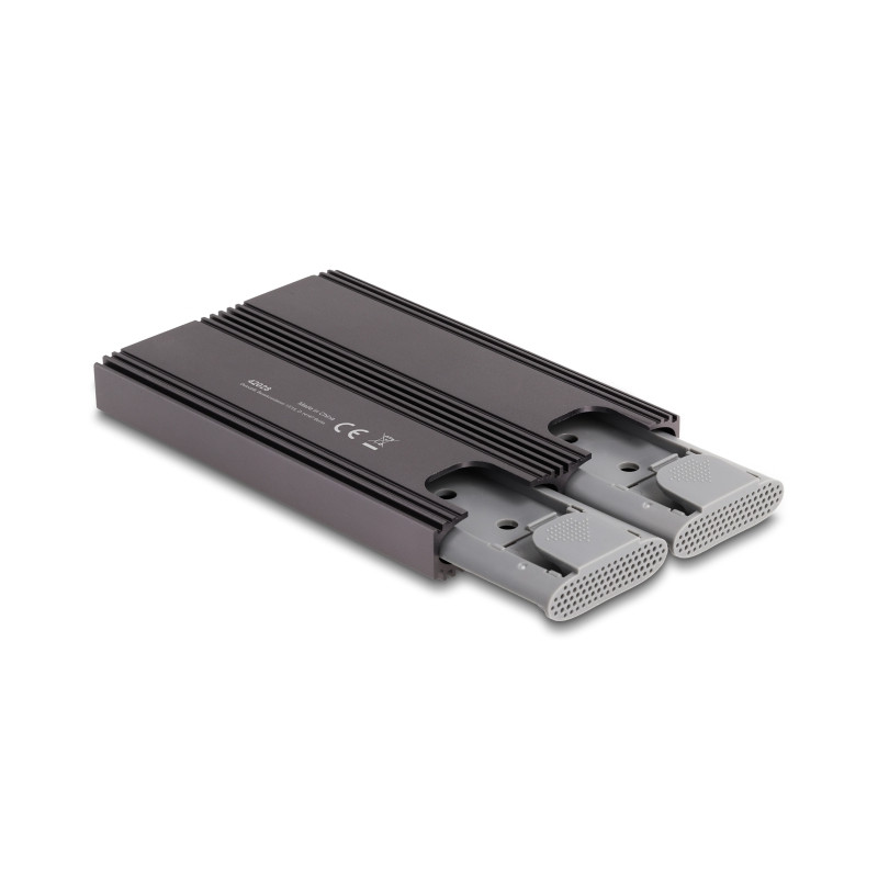 Delock Externes USB Type-C™ Dual Combo Gehäuse für 2 x M.2 NVMe PCIe oder SATA SSD - werkzeugfrei
