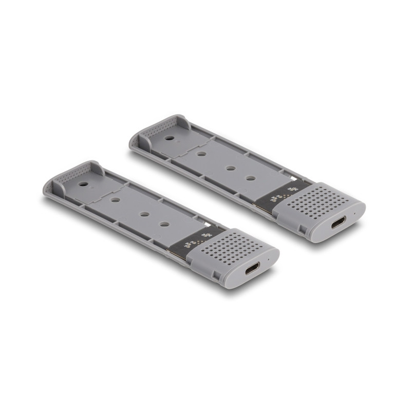 Delock Externes USB Type-C™ Dual Combo Gehäuse für 2 x M.2 NVMe PCIe oder SATA SSD - werkzeugfrei